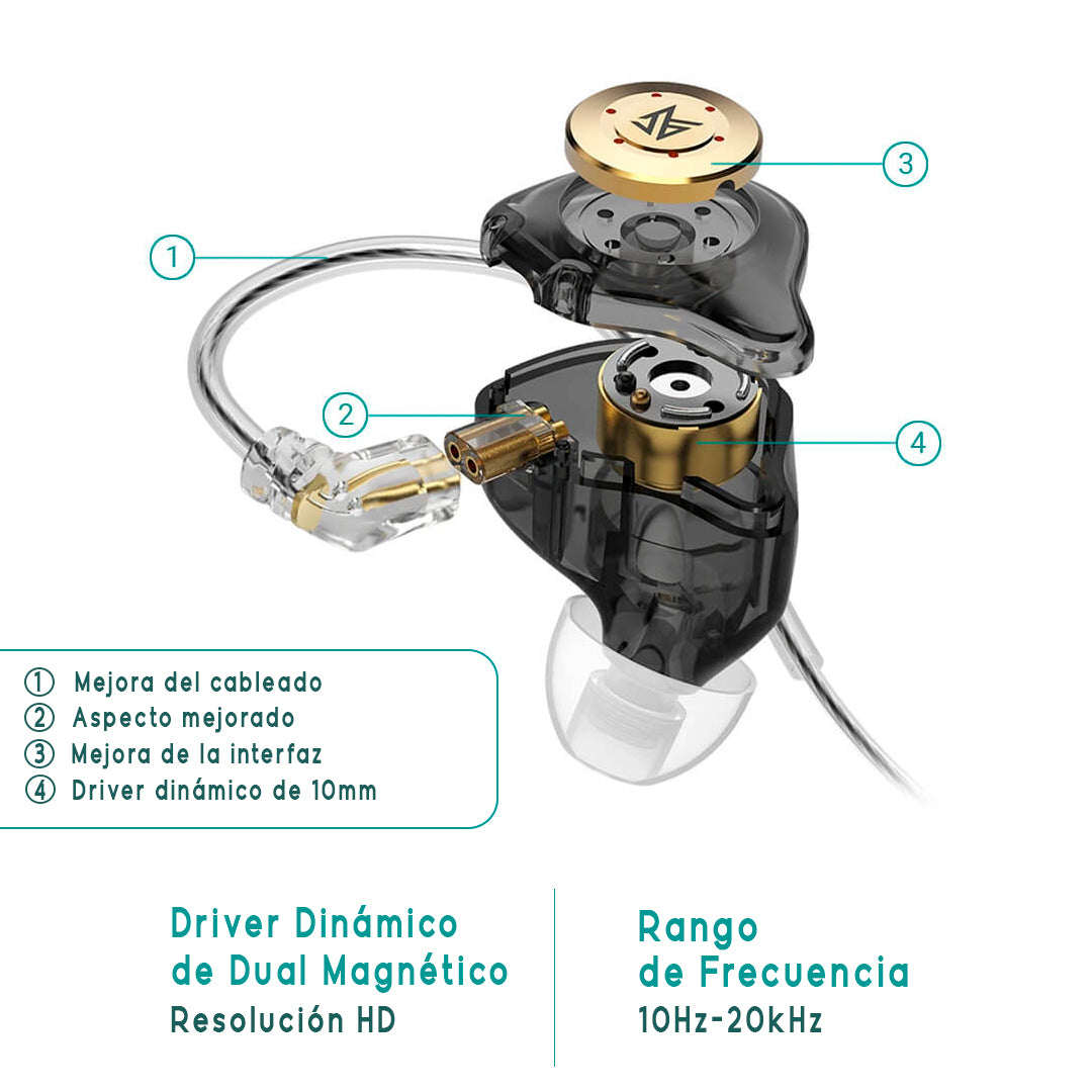 Audífonos In ears KZ EDX PRO + Espumas + Estuche