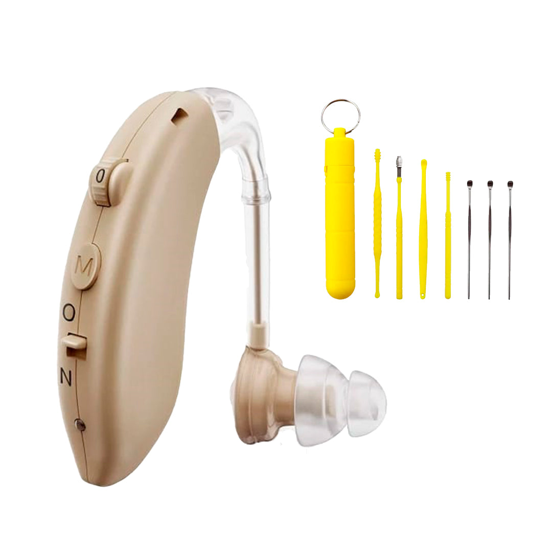 Audífono Individual Para Sordos Con Bluetooth + Kit de Limpieza para Oídos de Regalo