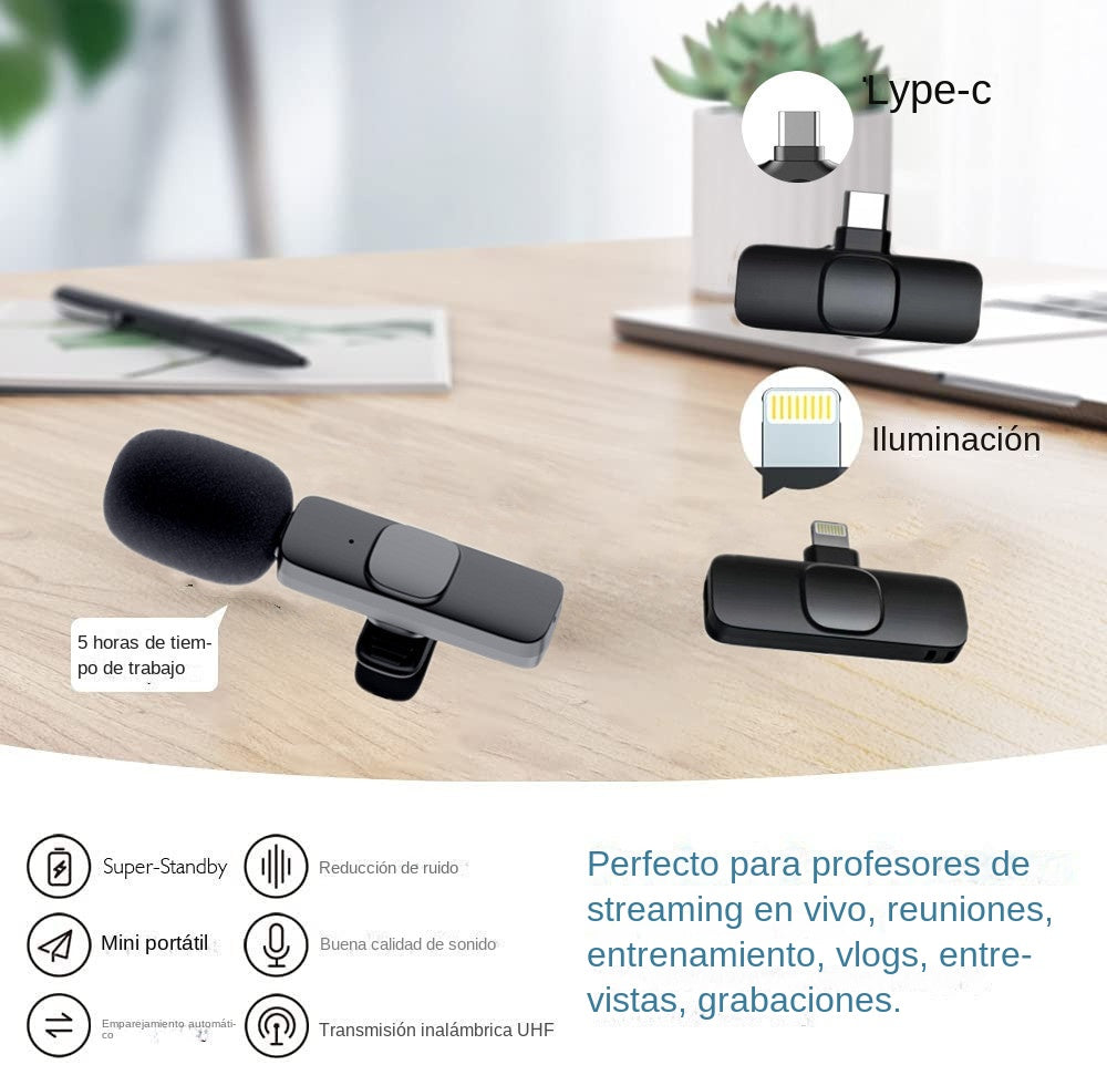Micrófono Inalámbrico Lavalier Solapa