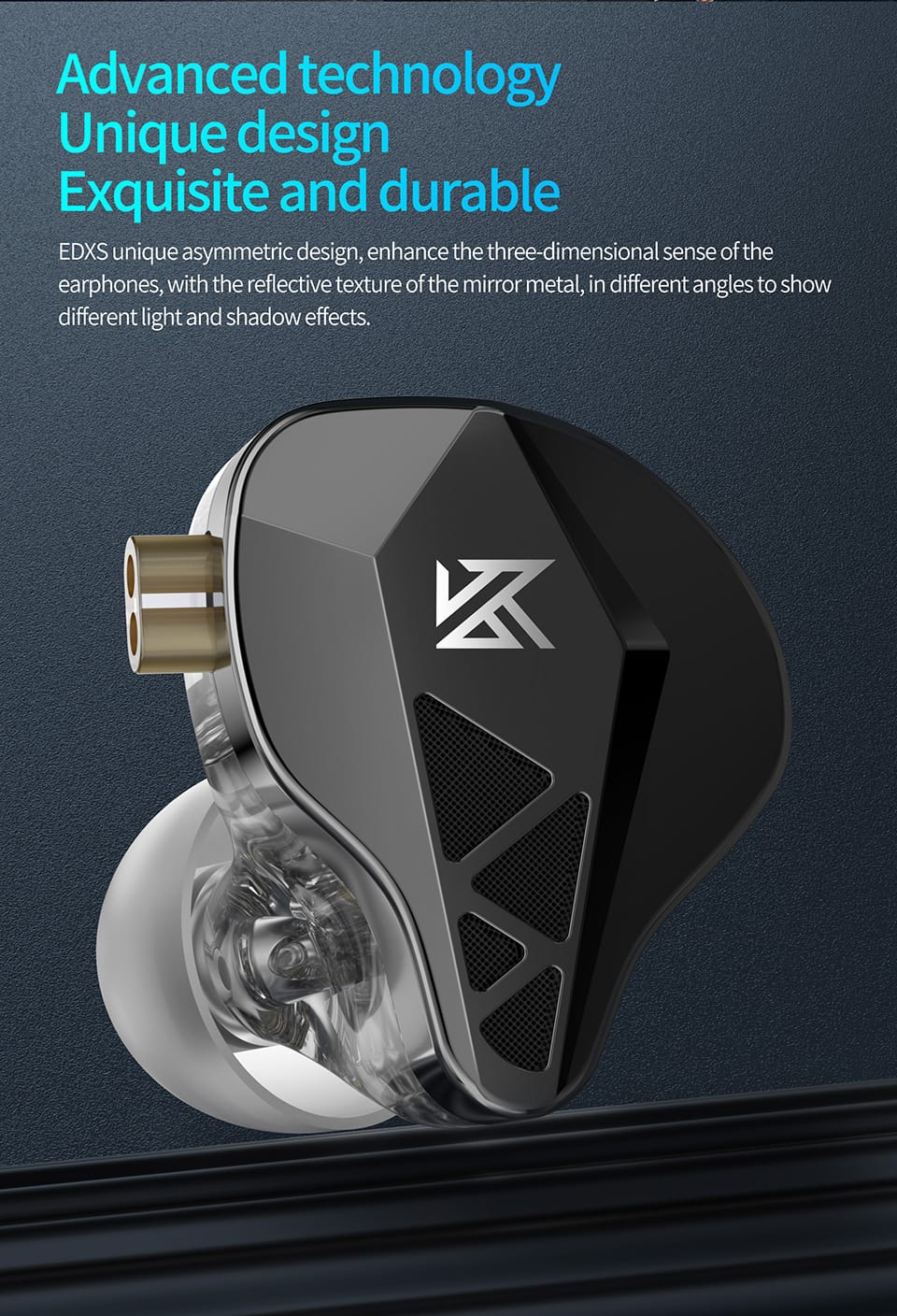 Audífonos KZ EDXS + Accesorios + Espumas + Estuche.