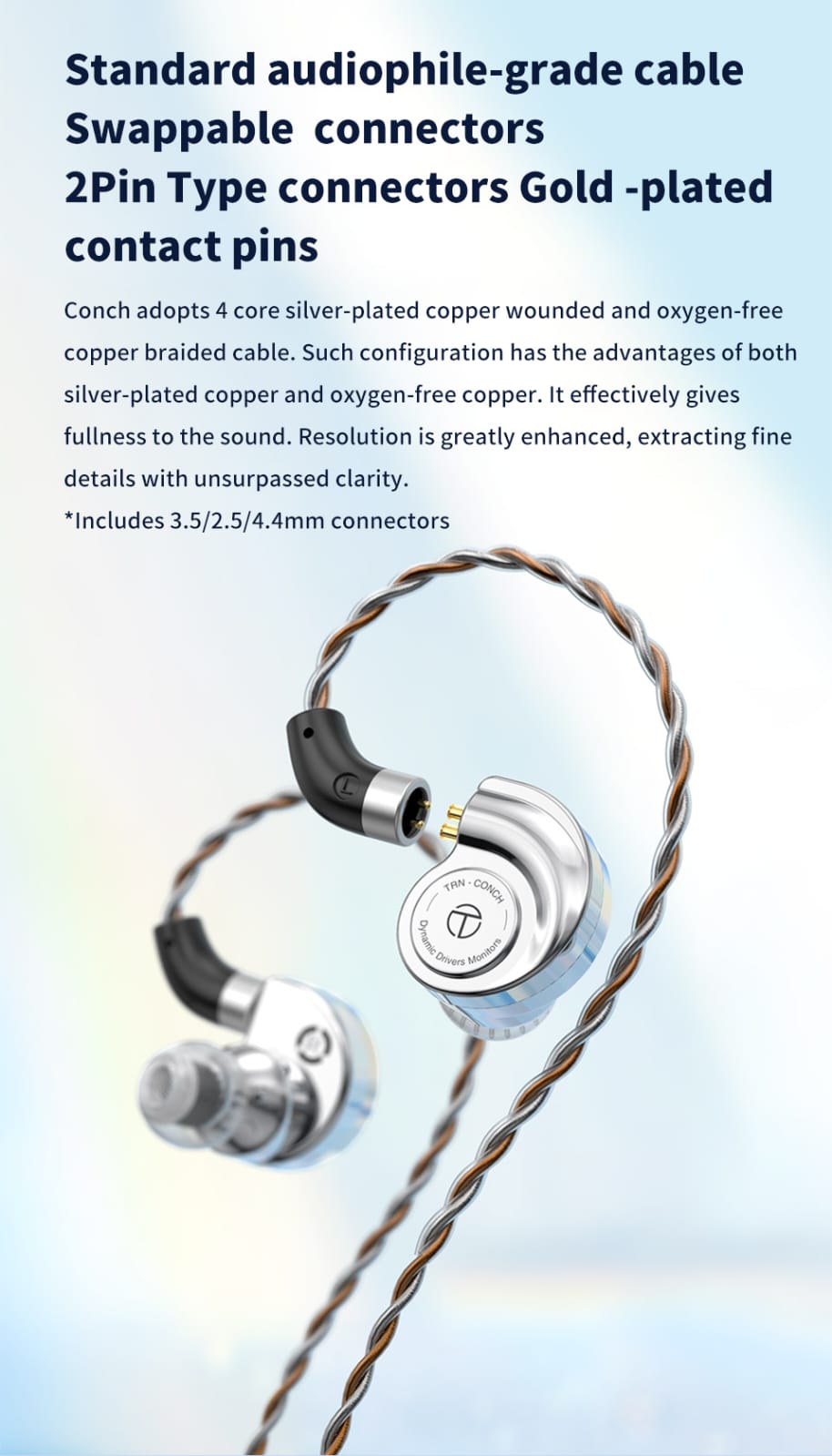 Audífonos TRN Conch + Gomas + Estuche + Envió Gratis.