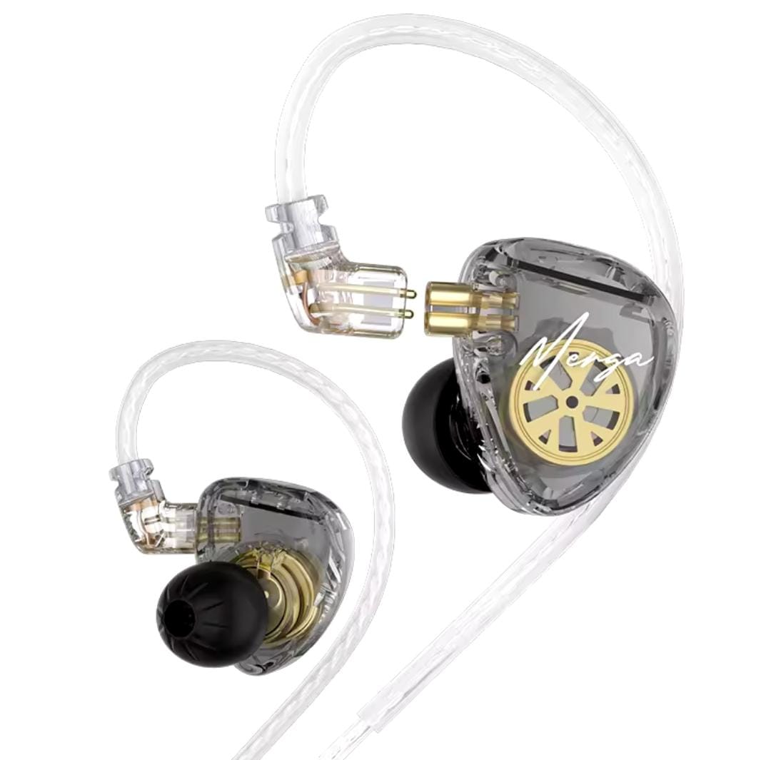 Audífonos KZ MERGA + Accesorios + Espumas + Estuche.