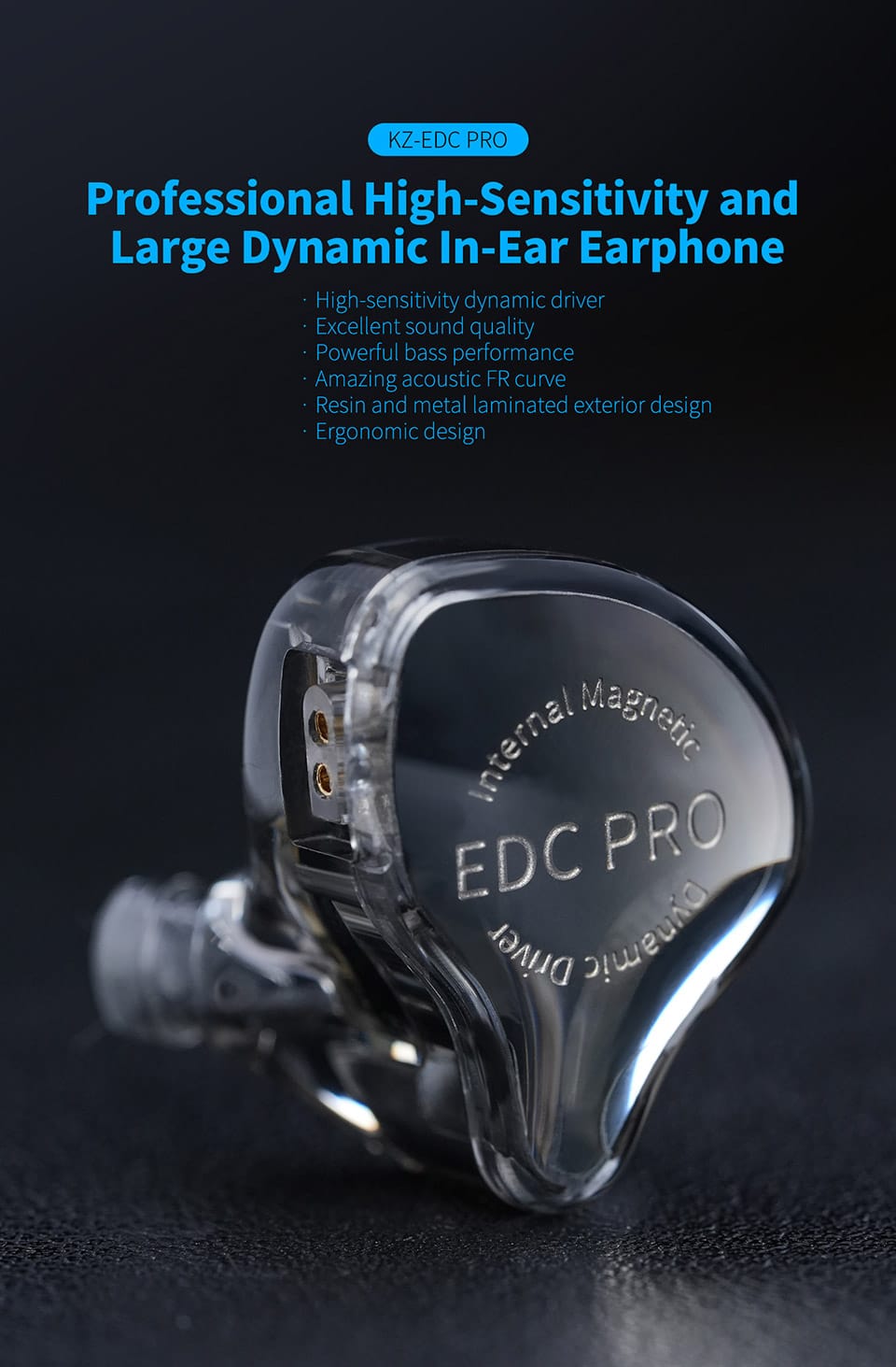 Audífonos KZ EDC PRO + Accesorios + Espumas + Estuche.