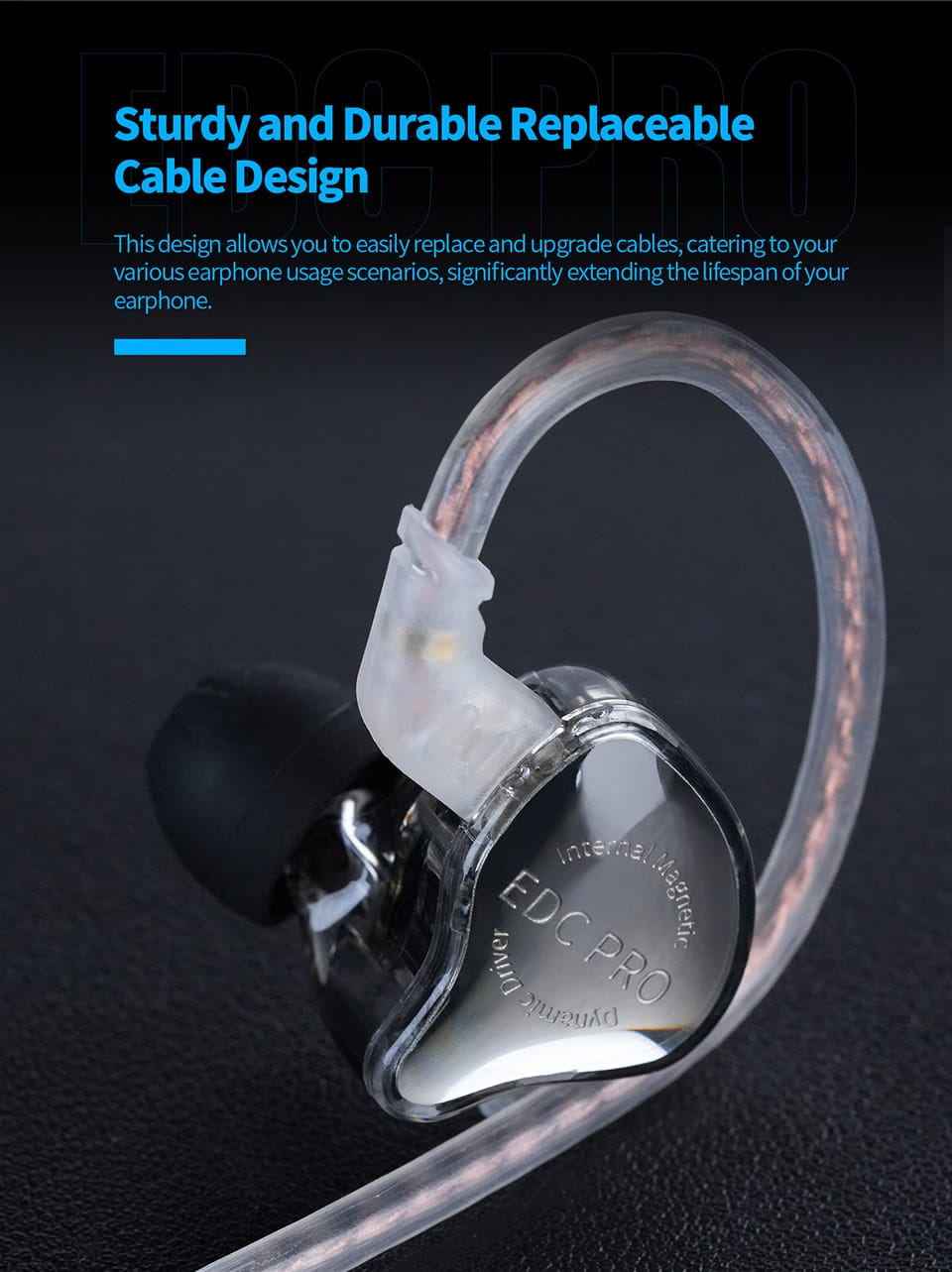Audífonos KZ EDC PRO + Accesorios + Espumas + Estuche.