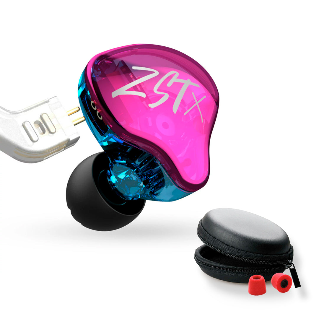 Audífonos In ears KZ ZSTX + Espumas acústicas + Estuche