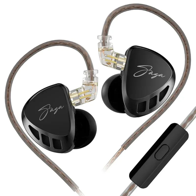 Audífonos KZ Saga + Accesorios + Espumas + Estuche.