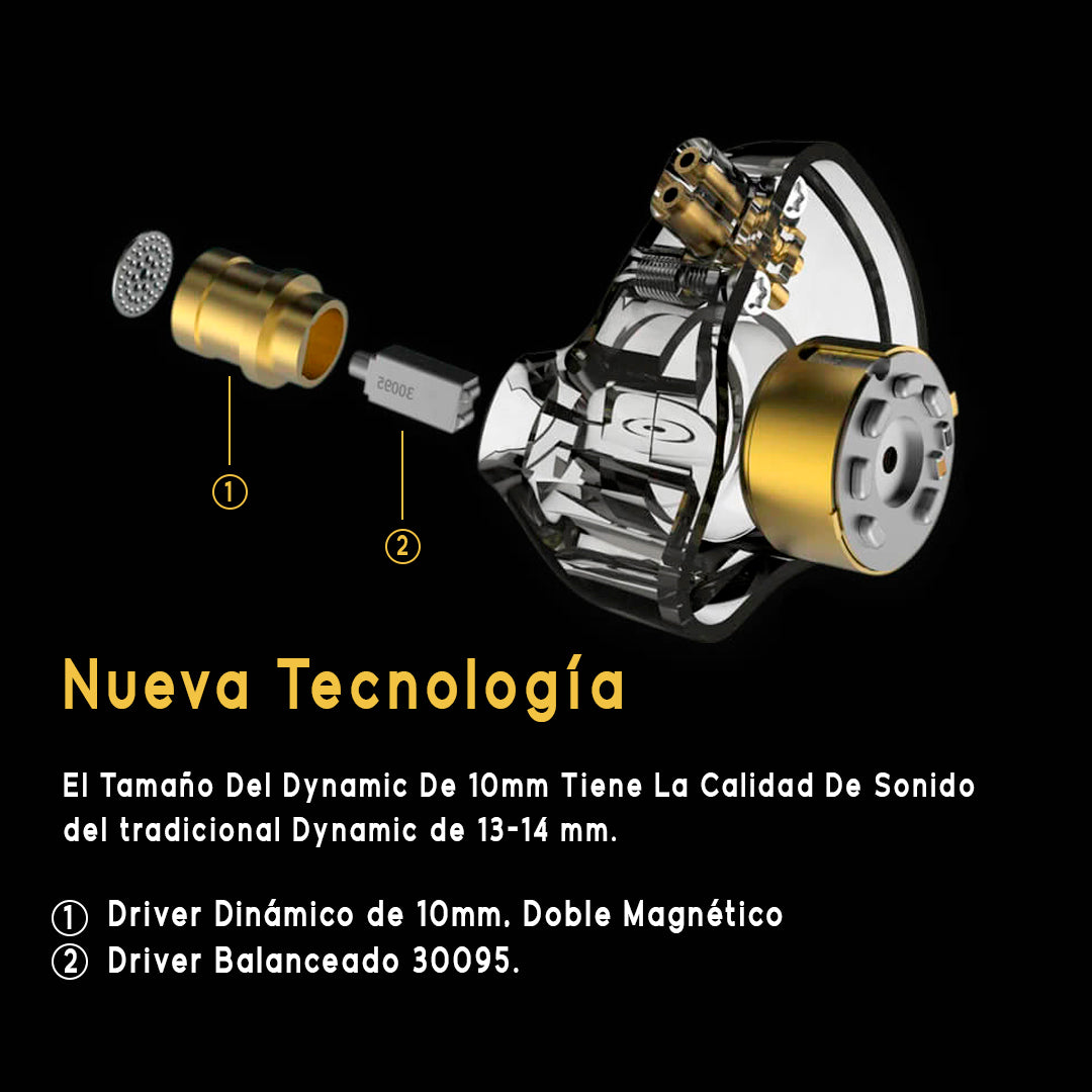 Audífonos KZ ZSN PRO + Espumas acústicas + Estuche