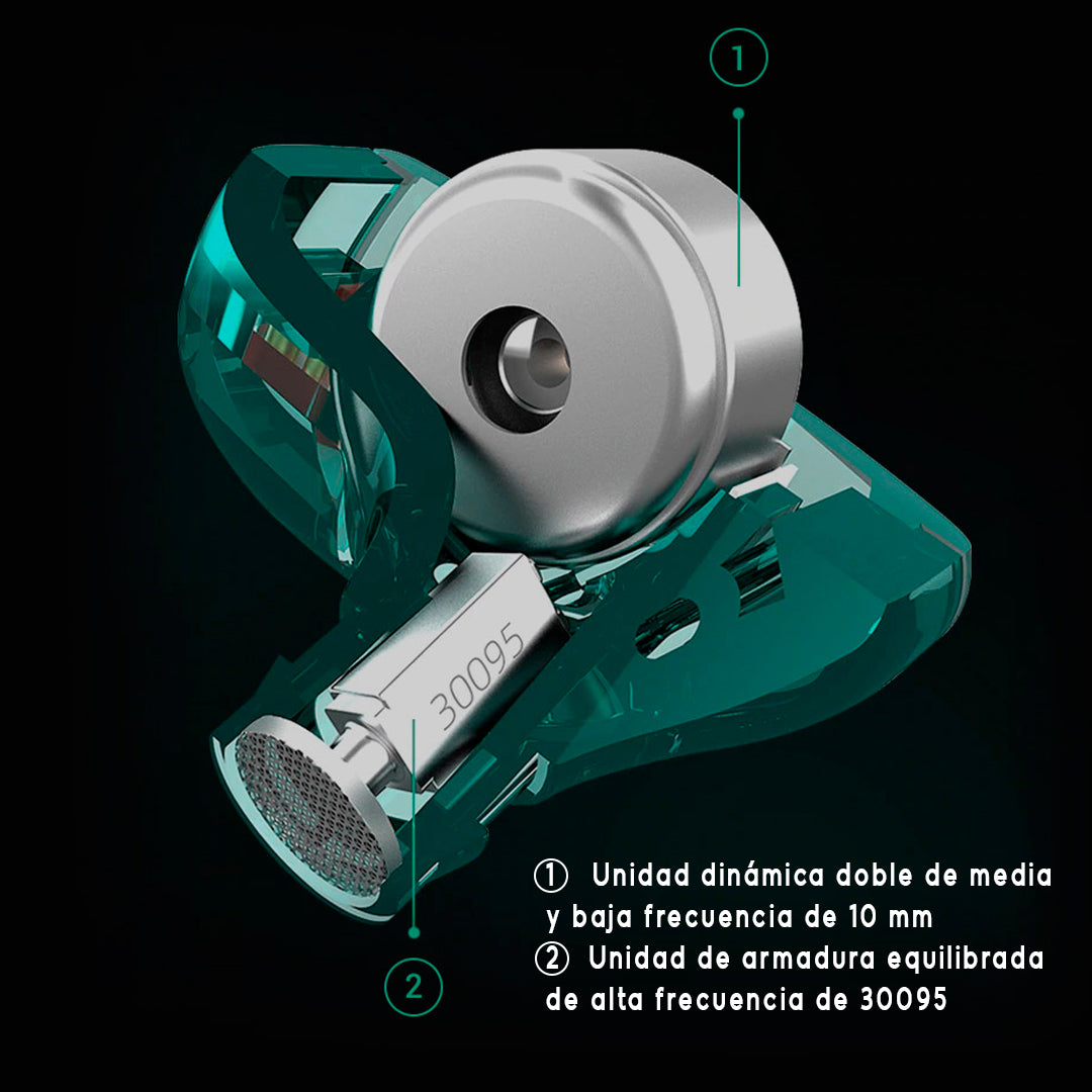 Audífonos In ears KZ ZSTX + Espumas acústicas + Estuche