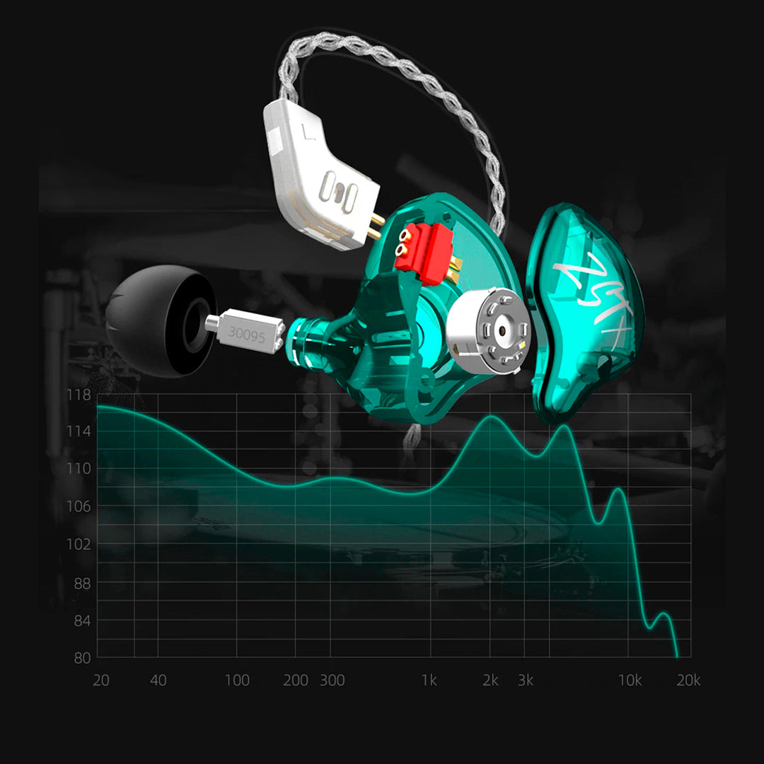 Audífonos In ears KZ ZSTX + Espumas acústicas + Estuche