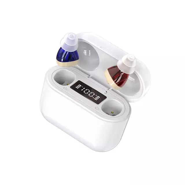 Audífonos para Sordos (2 unidades) – (Perdida Moderada de Audición) + Kit de Limpieza para Oídos de Regalo.